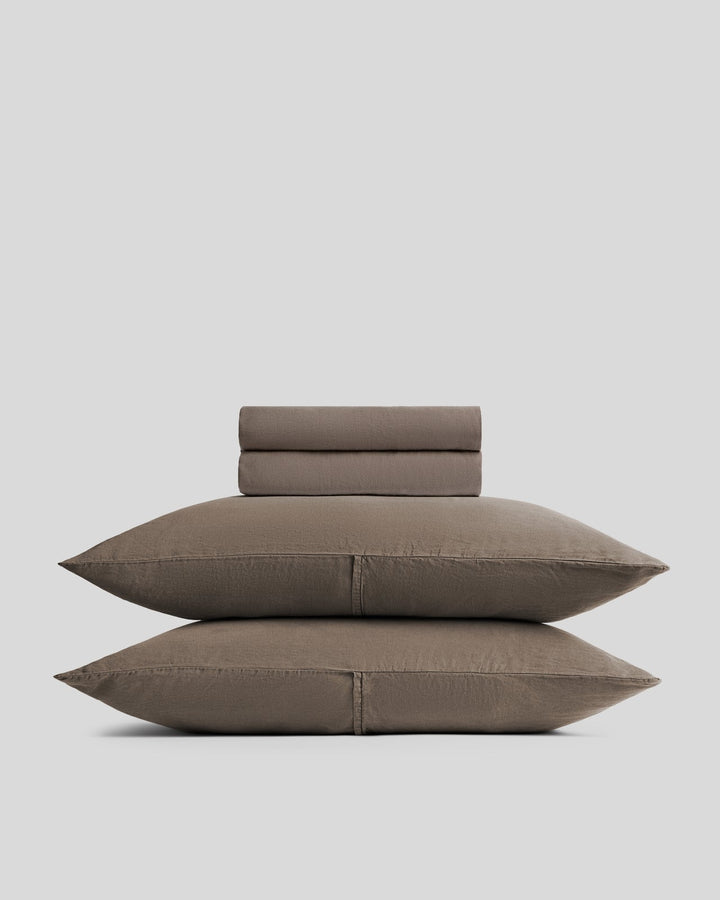 Linen Tencel Sheet Set - Warm Grey K/CK