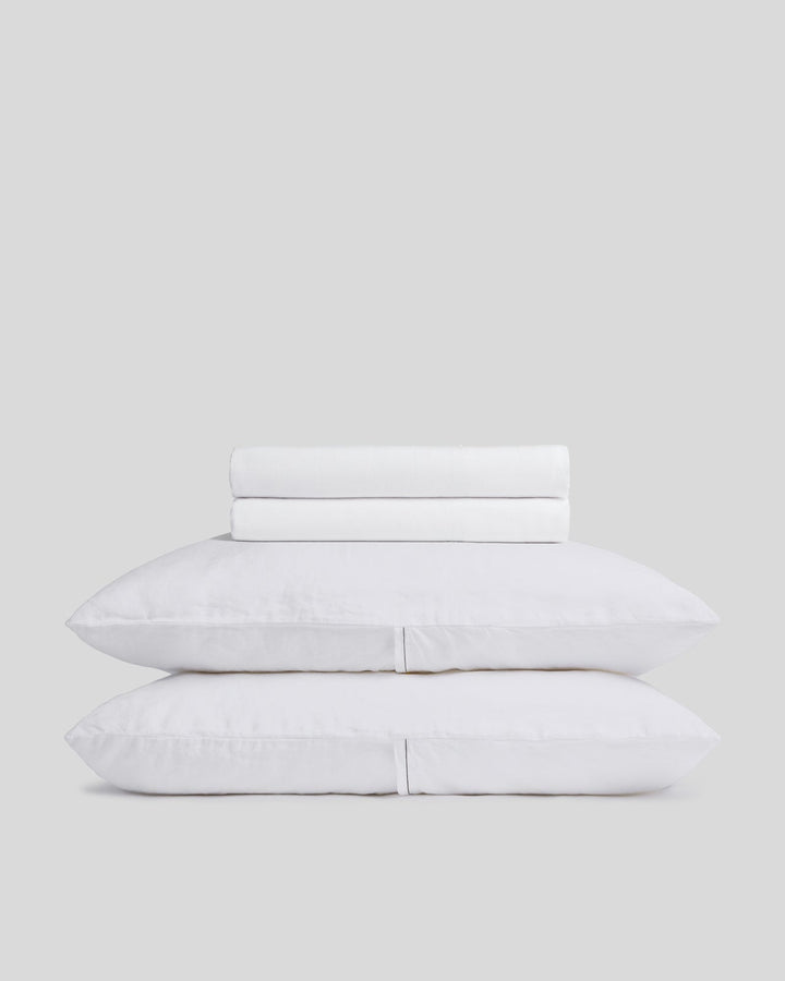 Linen Tencel Sheet Set - White F/Q