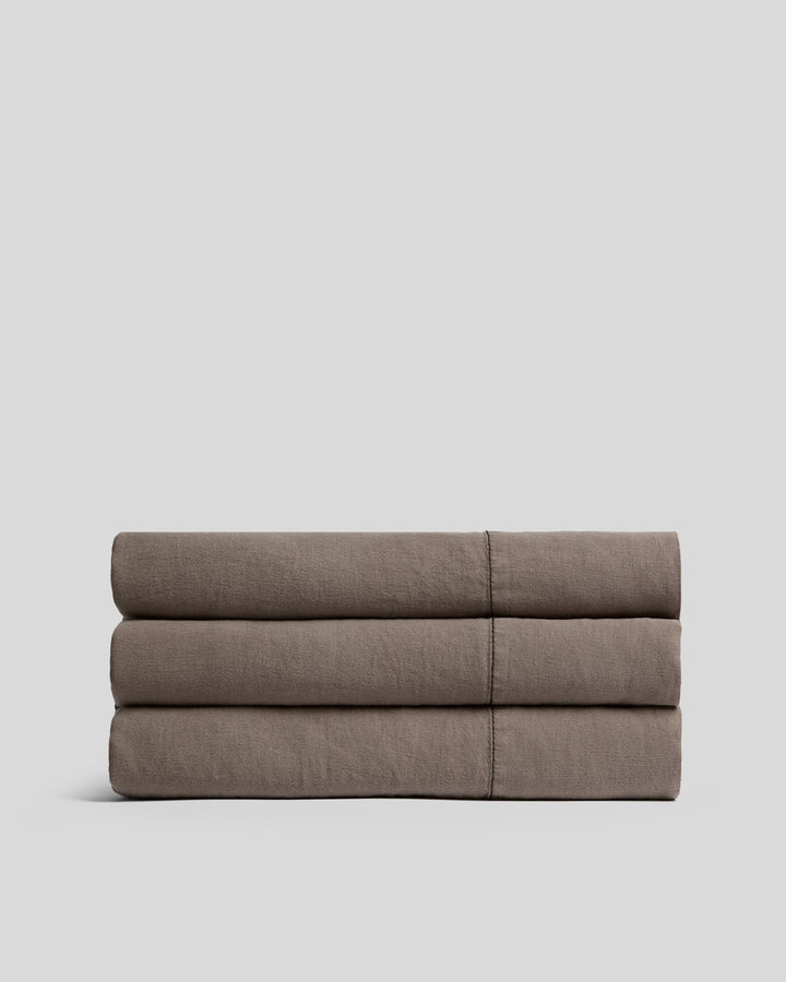 Linen Tencel Top Sheet (Warm Grey)