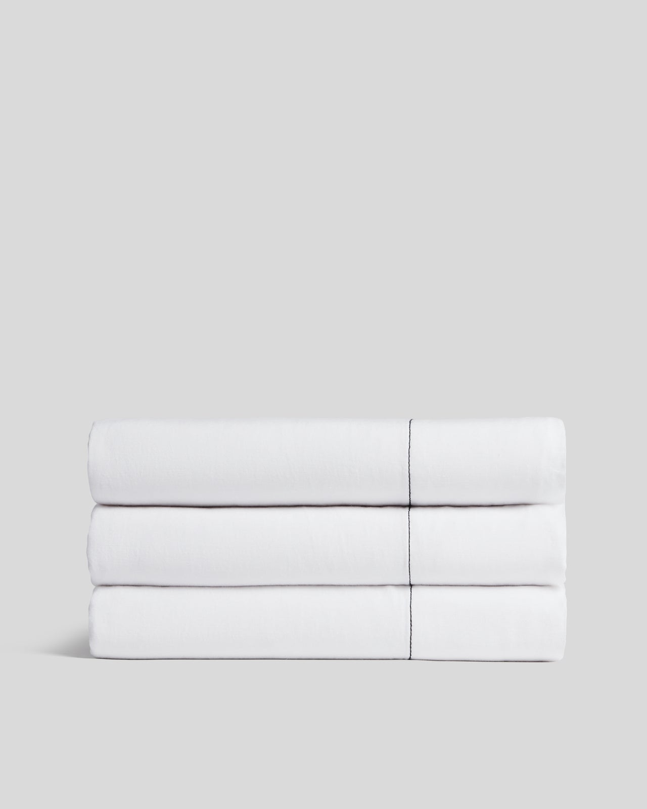 Linen Tencel Top Sheet - FINAL SALE (White with Black) - Full/Queen / White with Black