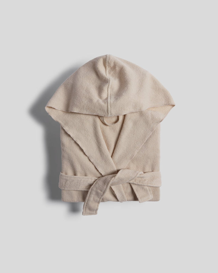 Hooded Light Terry Robe (Bone)