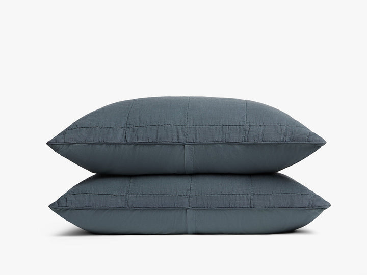 Linen Box Quilted Sham Set (Dusk)