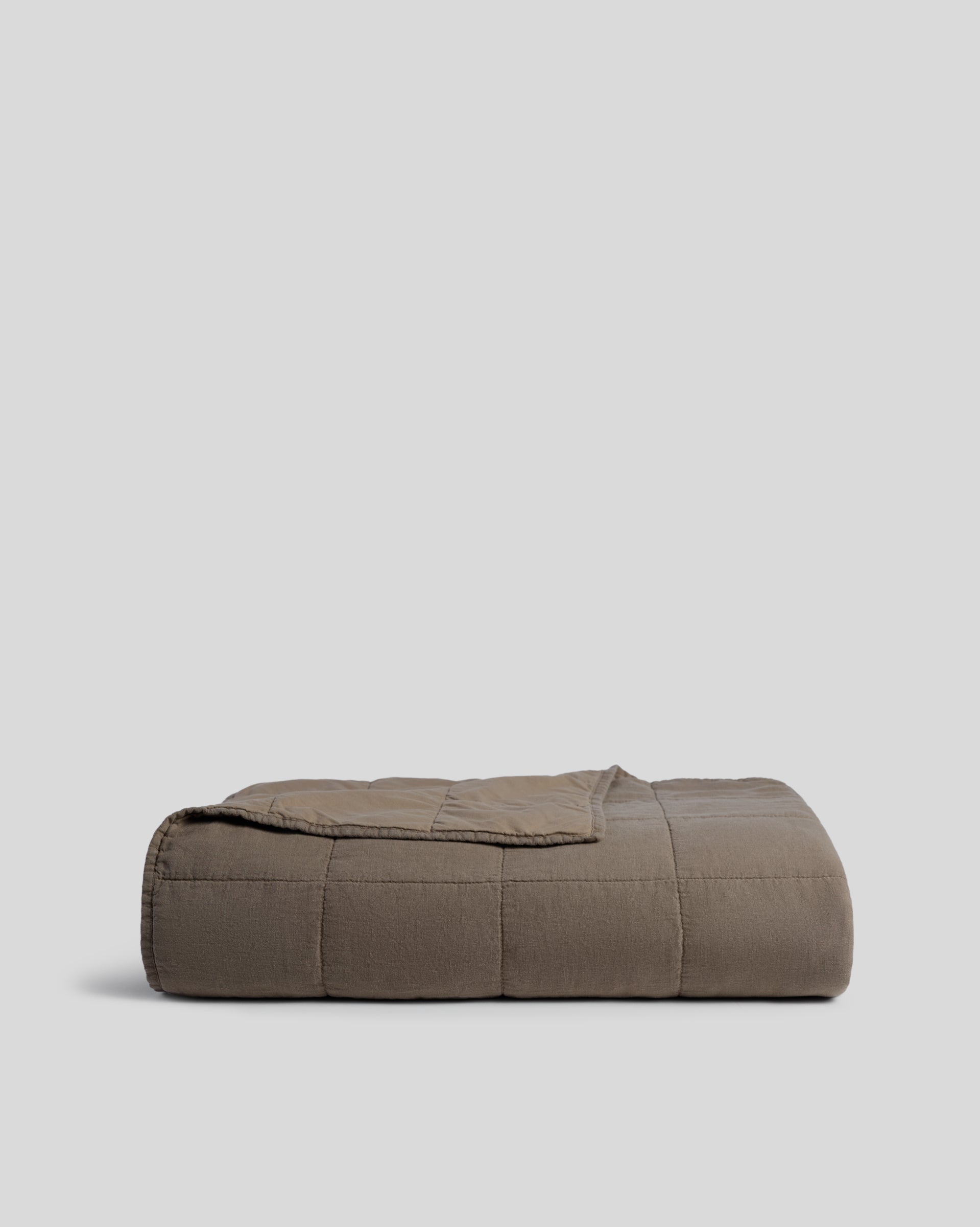 Linen Box Quilt (Warm Grey) - KING Warm Grey