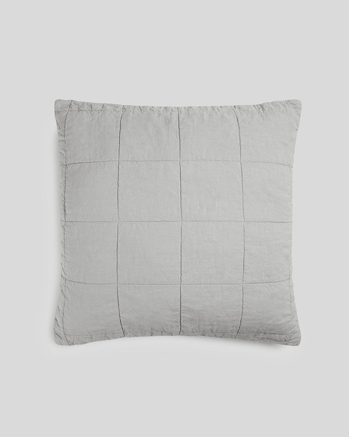 Linen Box Quilted Euro Sham (Fog)