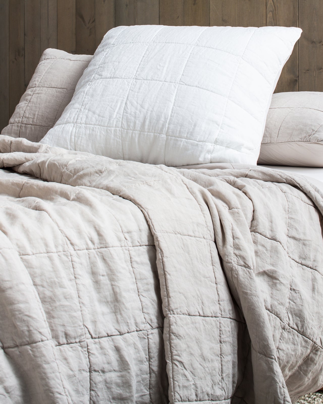 Parachute Linen Box Quilted Euro Sham - Thumbnail 5