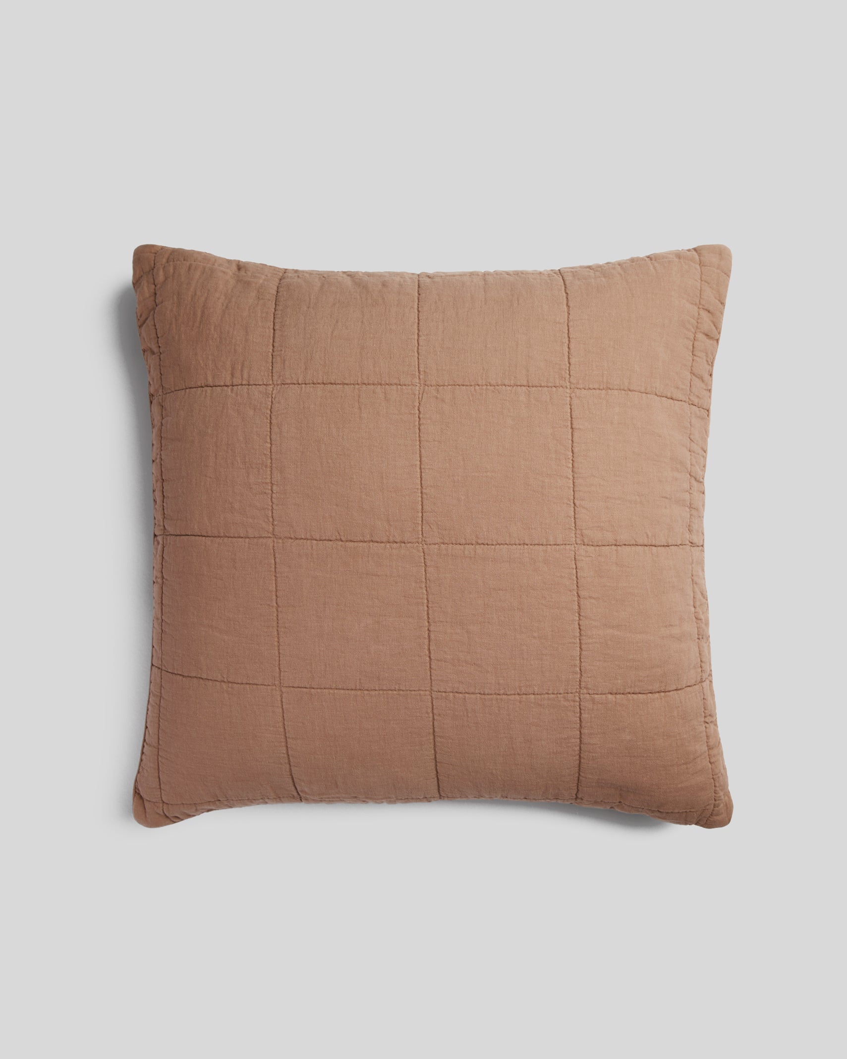 Linen Box Quilted Euro Sham (Adobe) - Adobe