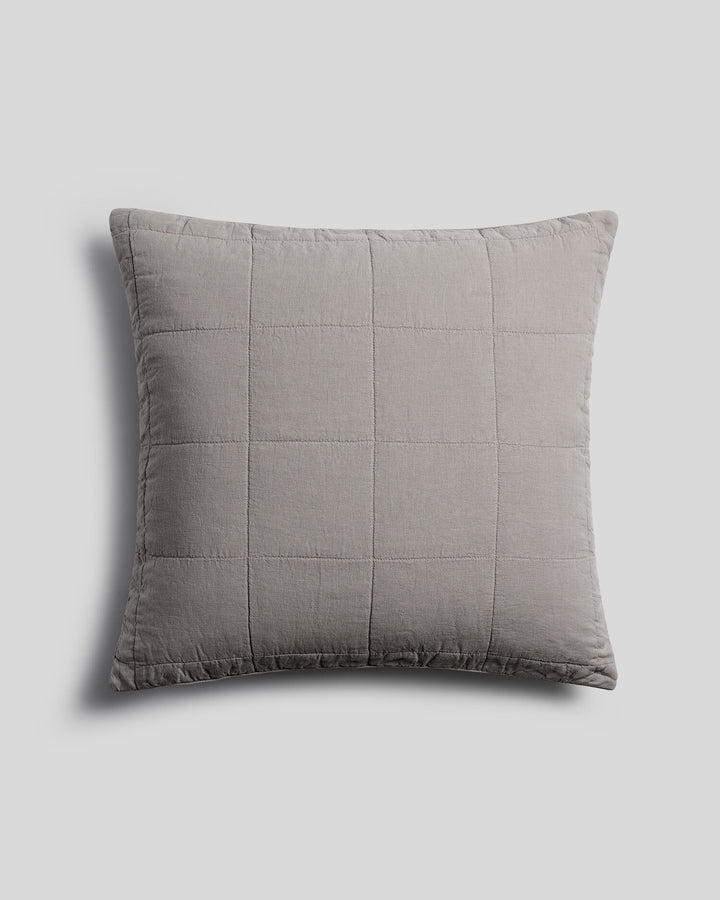 Linen Box Quilted Euro Sham (Pebble)