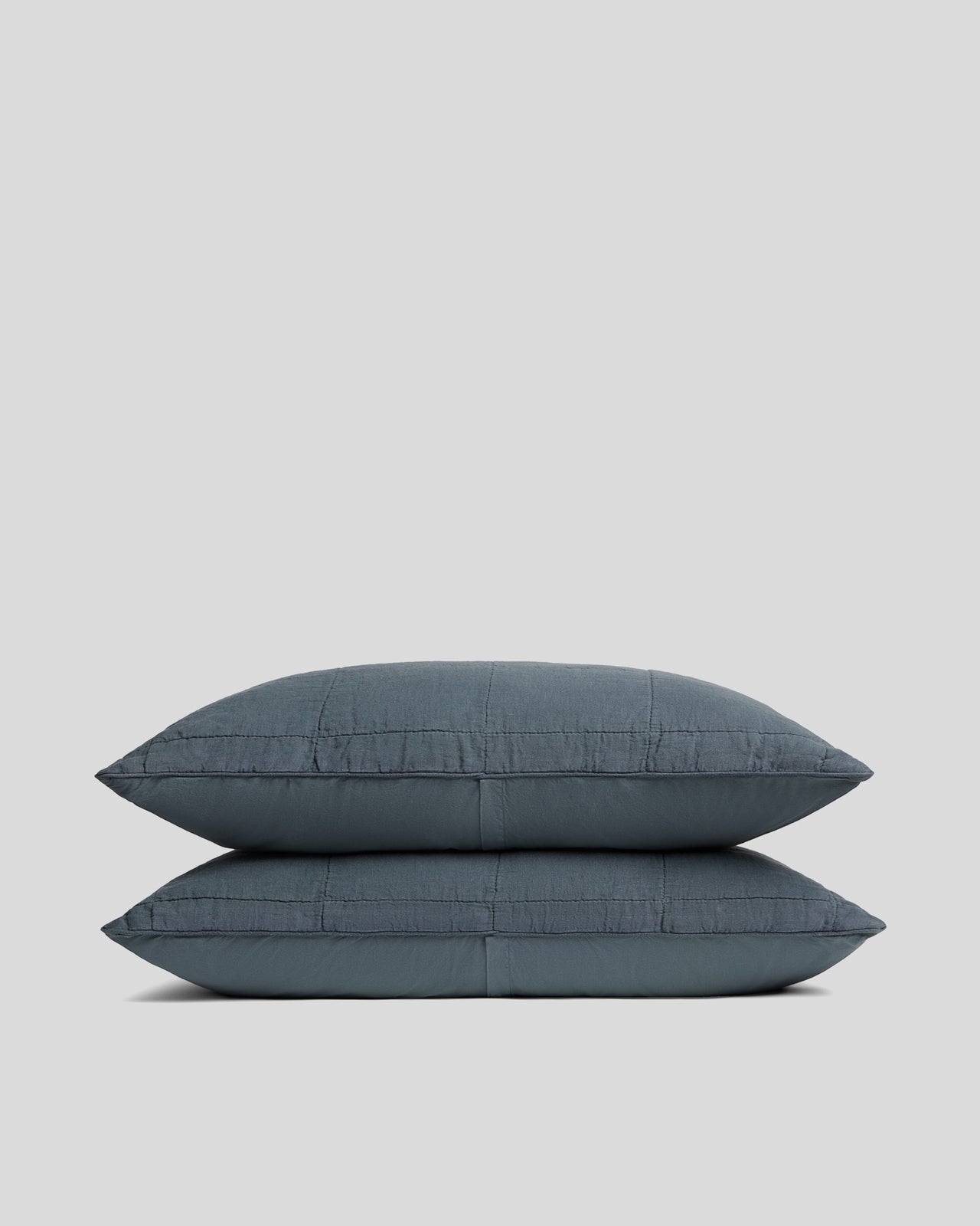 Linen Box Quilted Sham Set (Dusk)
