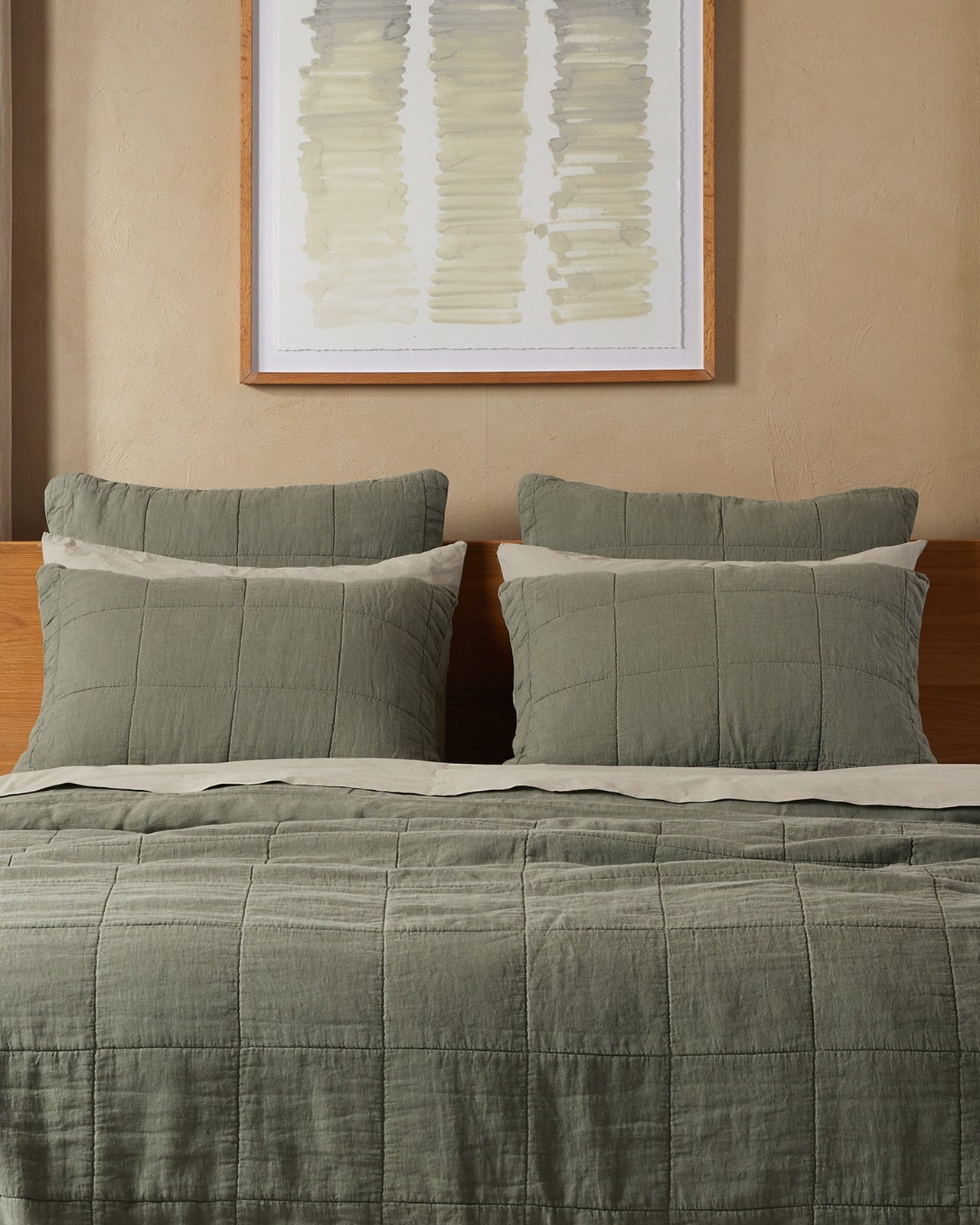 Linen Box Quilted Sham Set - Thumbnail 3