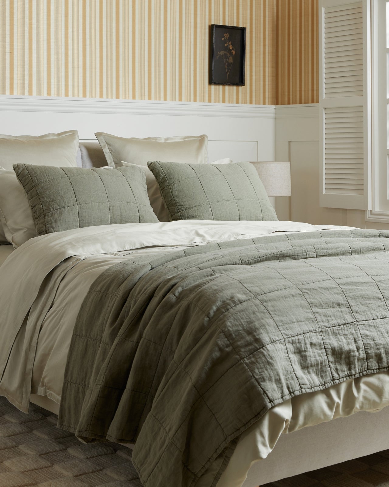 Linen Box Quilted Sham Set - Thumbnail 4