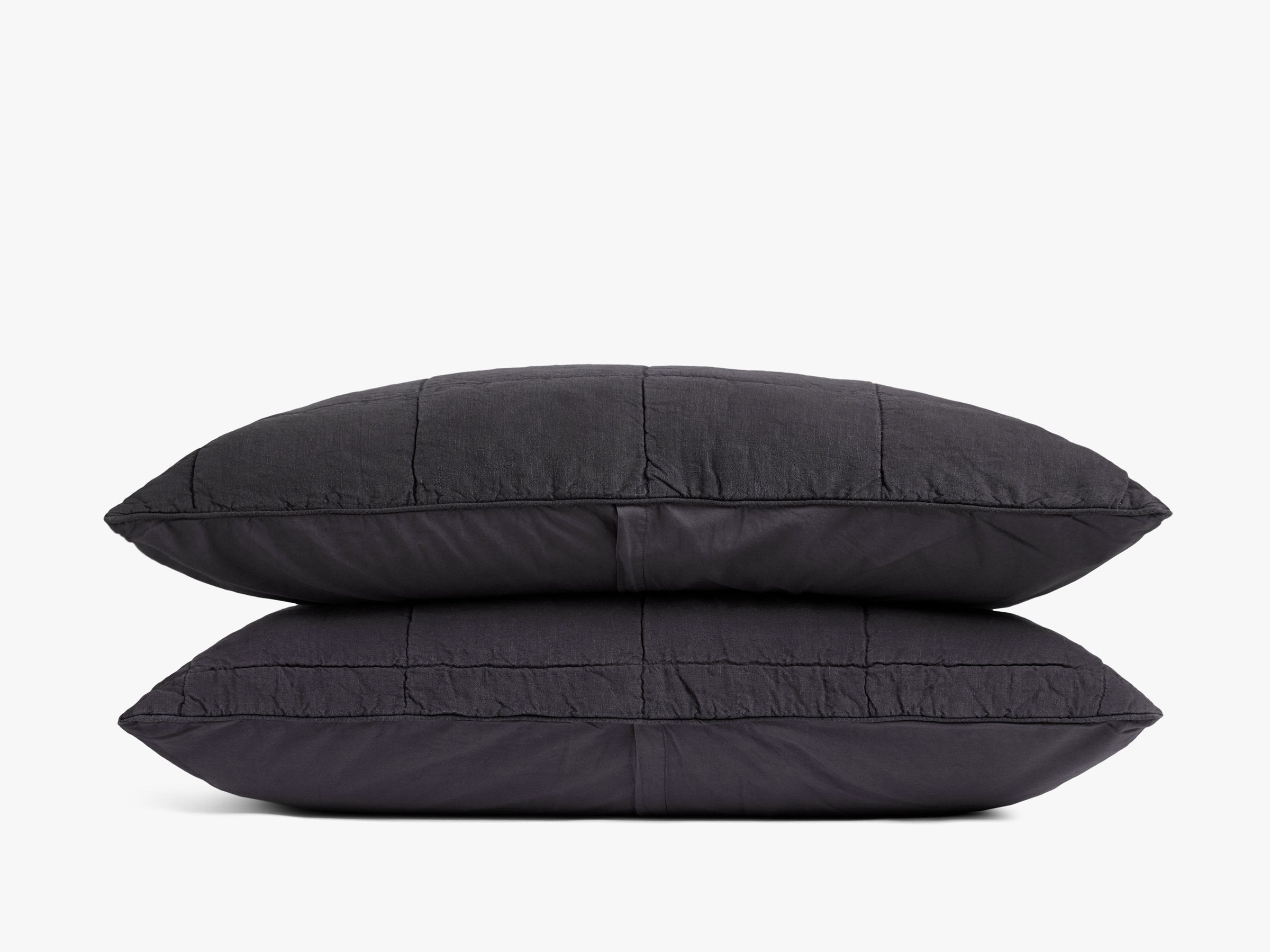 Linen Box Quilted Sham Set (Coal)