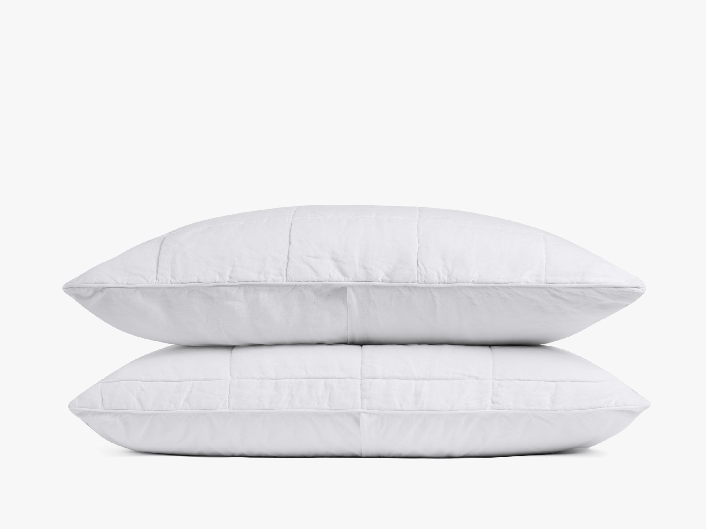 Linen Box Quilted Sham Set (White)