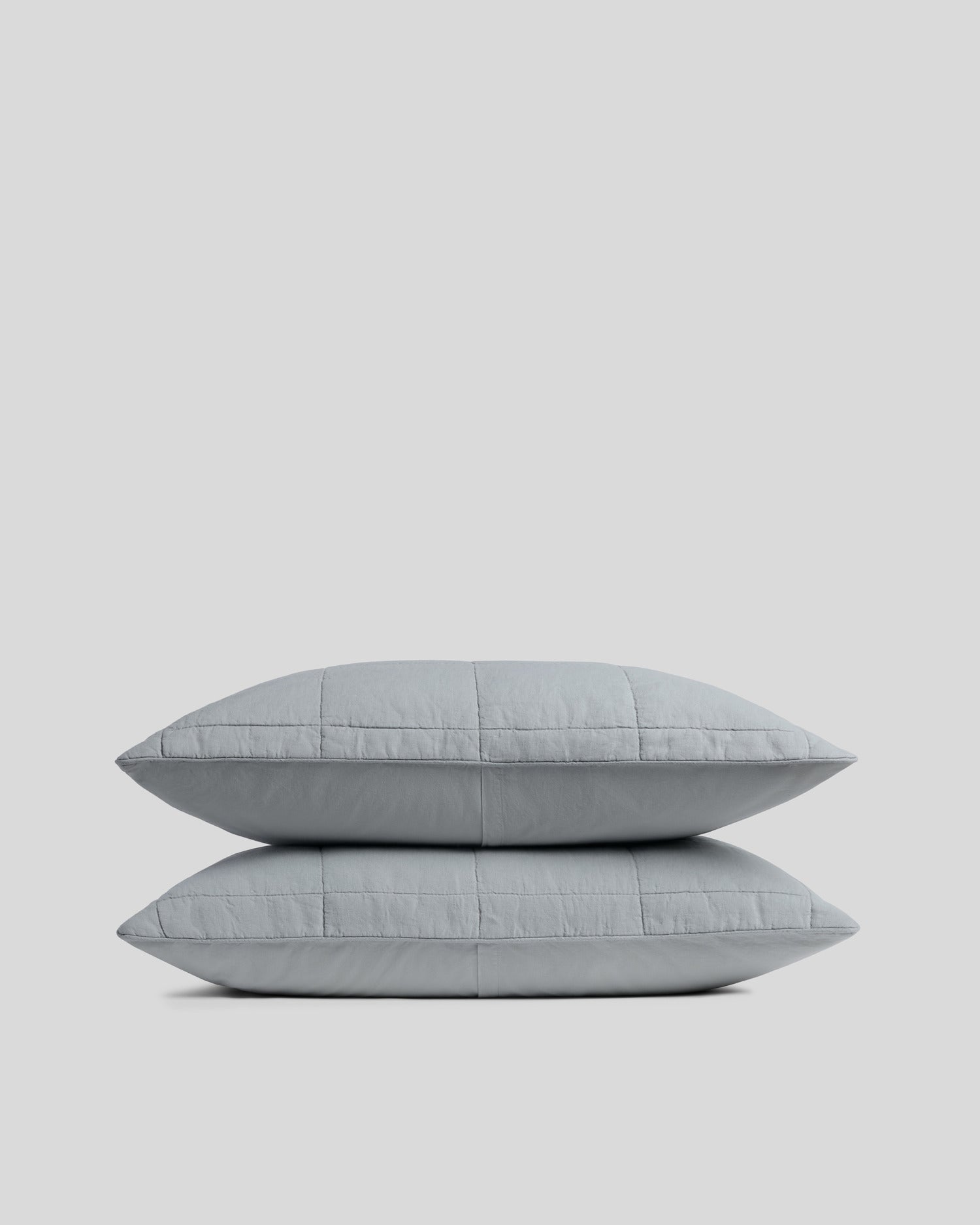 Linen Box Quilted Sham Set (Sky)