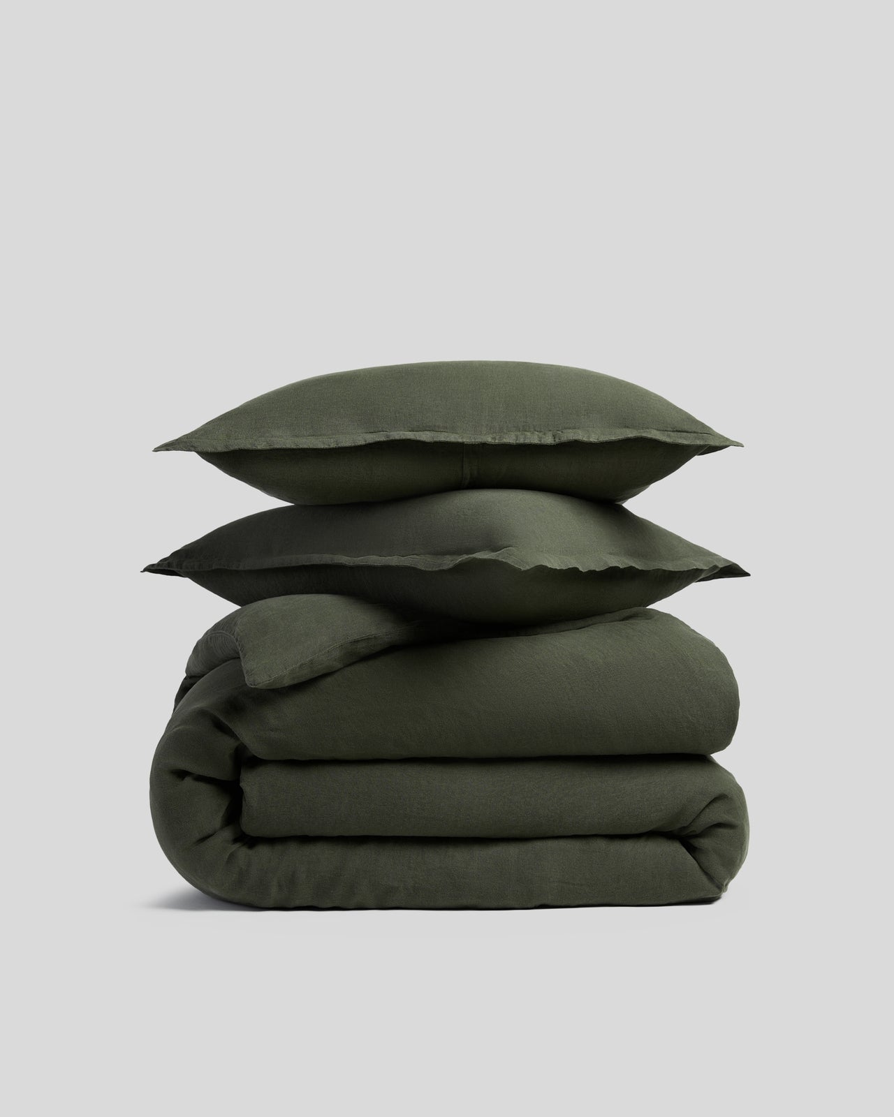 Linen Duvet Cover Set - Evergreen K/CK
