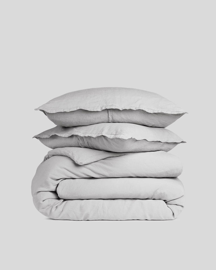 Linen Duvet Cover Set - Fog F/Q