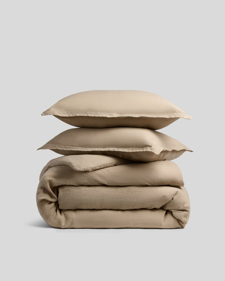 Linen Duvet Cover Set - Toast K/CK