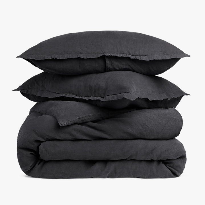 Linen Duvet Cover Set - Coal K/CK