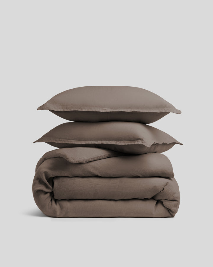 Linen Duvet Cover Set - Warm Grey K/CK