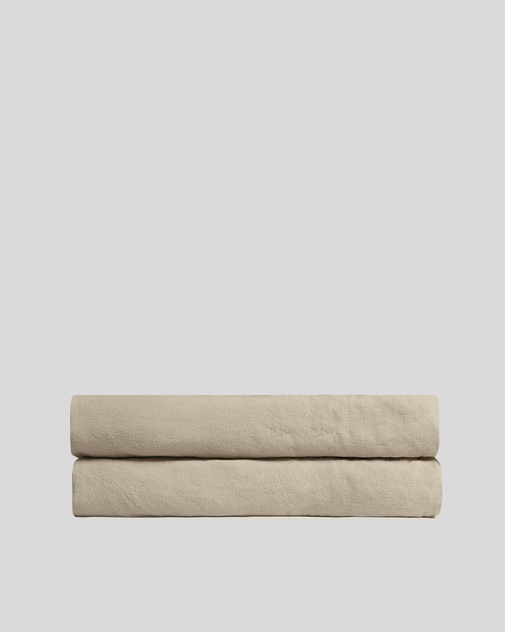 Linen Fitted Sheet (Toast)