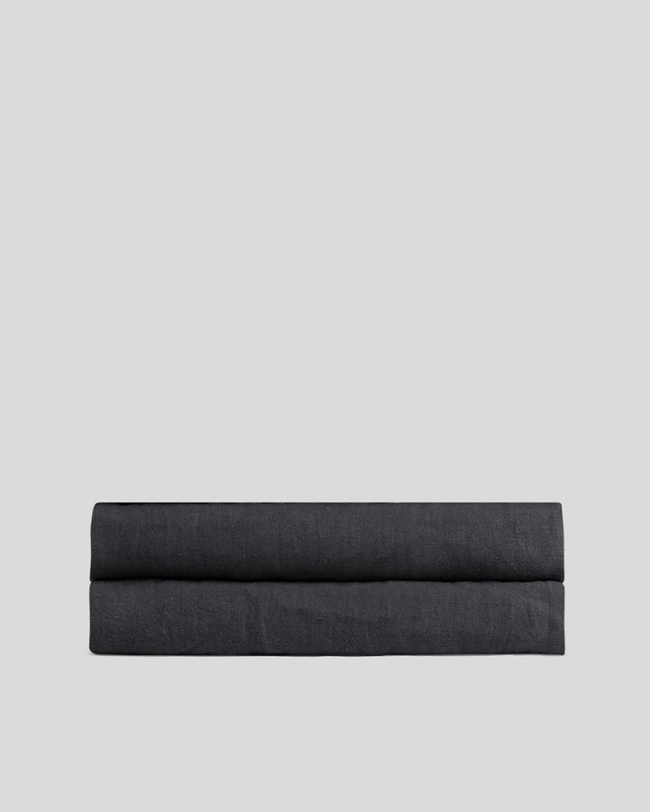 Linen Fitted Sheet (Coal)