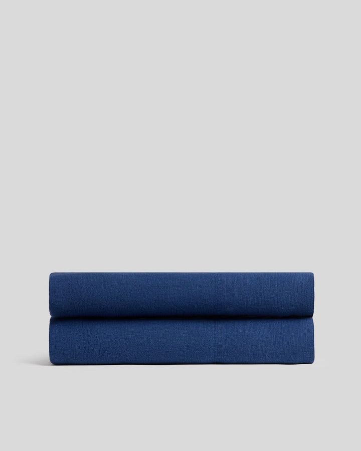 Linen Fitted Sheet (Cobalt)