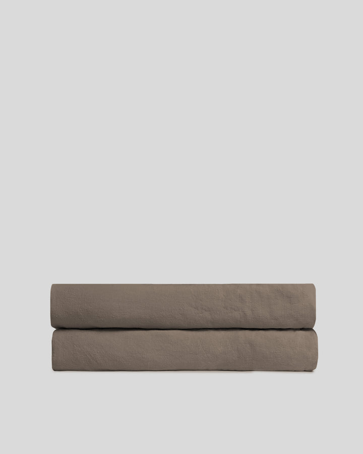 Linen Fitted Sheet (Warm Grey)