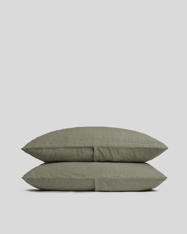 Linen Pillowcase Set (Moss)