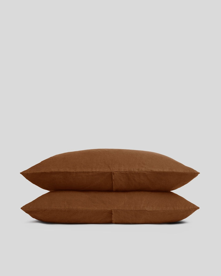 Linen Pillowcase Set (Tobacco)