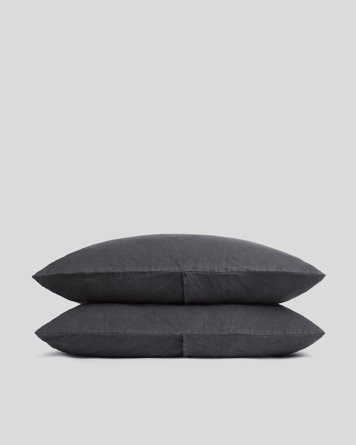 Linen Pillowcase Set (Coal)