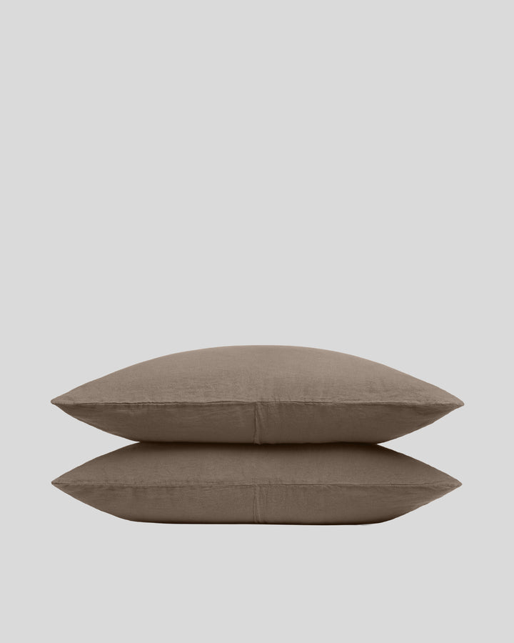 Linen Pillowcase Set (Warm Grey)