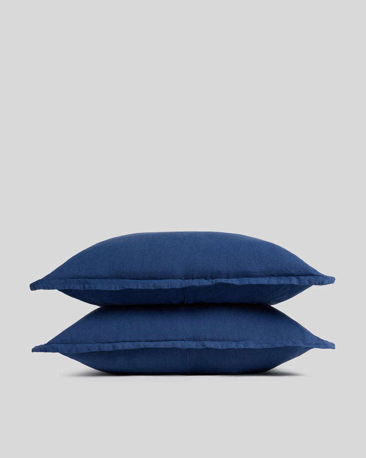 Linen Sham Set (Cobalt)