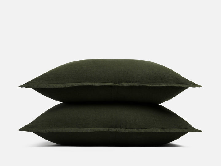 Linen Sham Set (Evergreen)