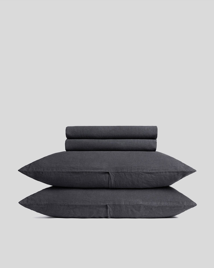 Linen Sheet Set - Coal F/Q