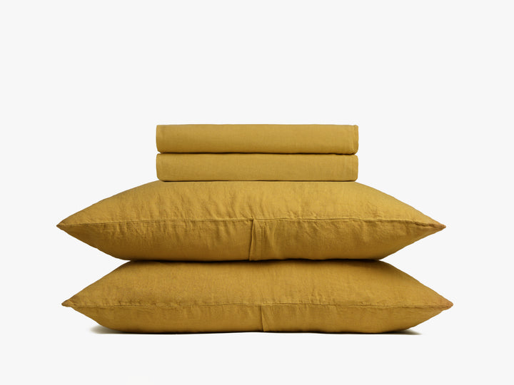 Linen Sheet Set - Marigold F/Q