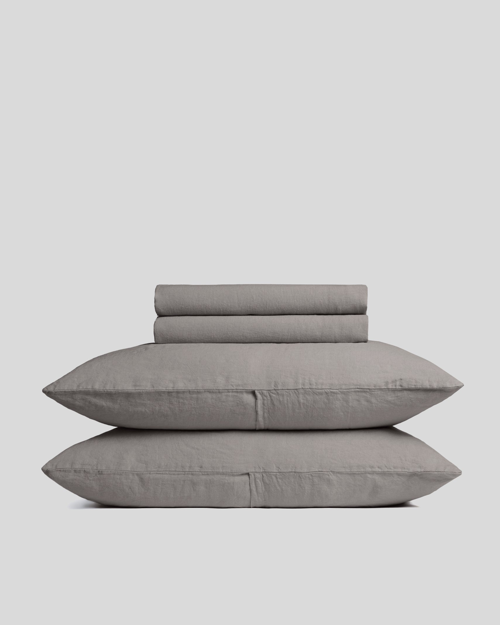 Linen Sheet Set -Pebble K/CK - King / Back Envelope