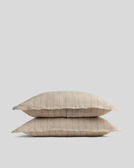 Linen Sham Set (Bone Stripe)
