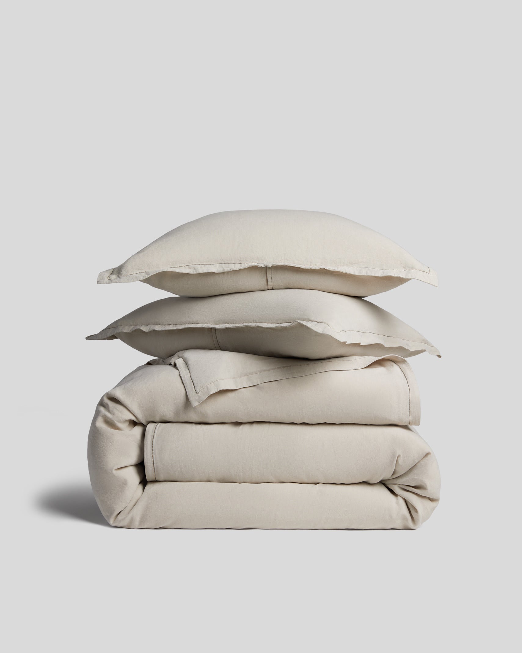 Linen Tencel Duvet Cover Set - Bone K/CK