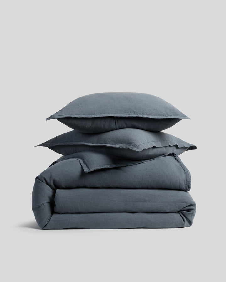 Linen Tencel Duvet Cover Set - Dusk F/Q