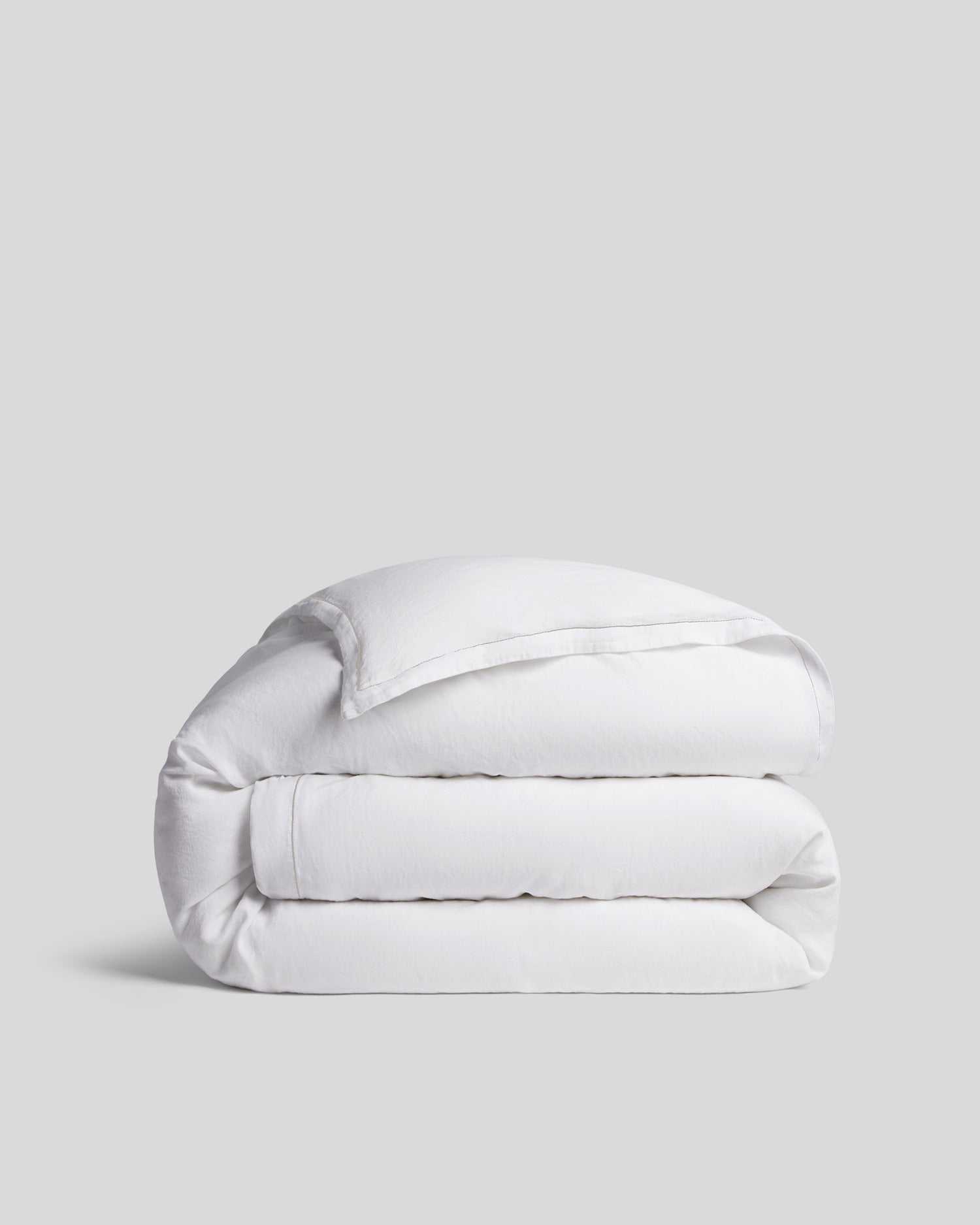 Linen Tencel Duvet Cover (White) - Full/Queen / White