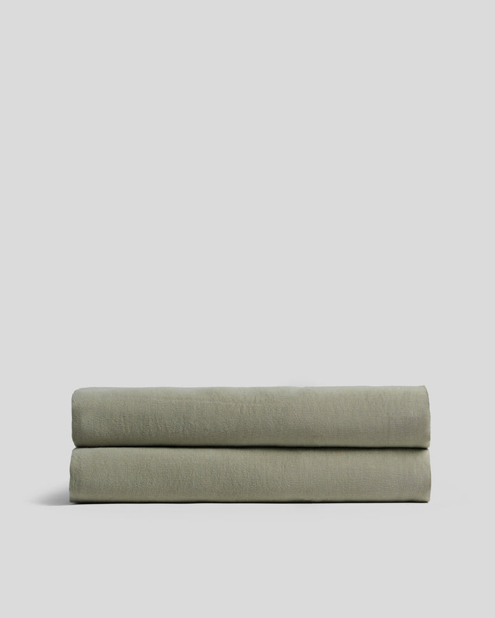 Linen Tencel Fitted Sheet (Moss)