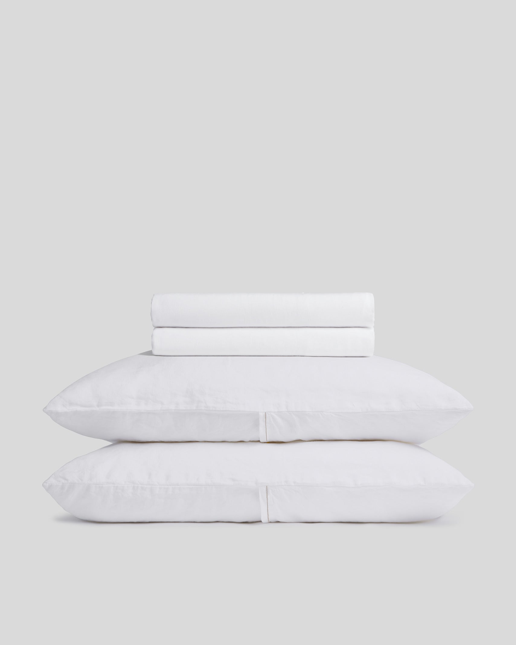 Linen Tencel Sheet Set - White K/CK - King / Back Envelope