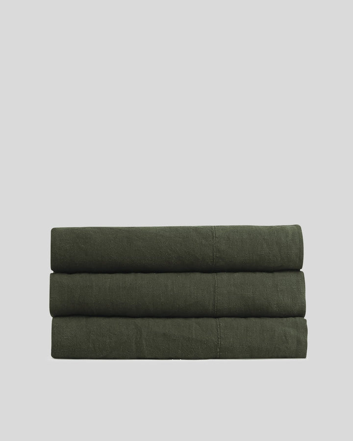 Linen Top Sheet - Evergreen