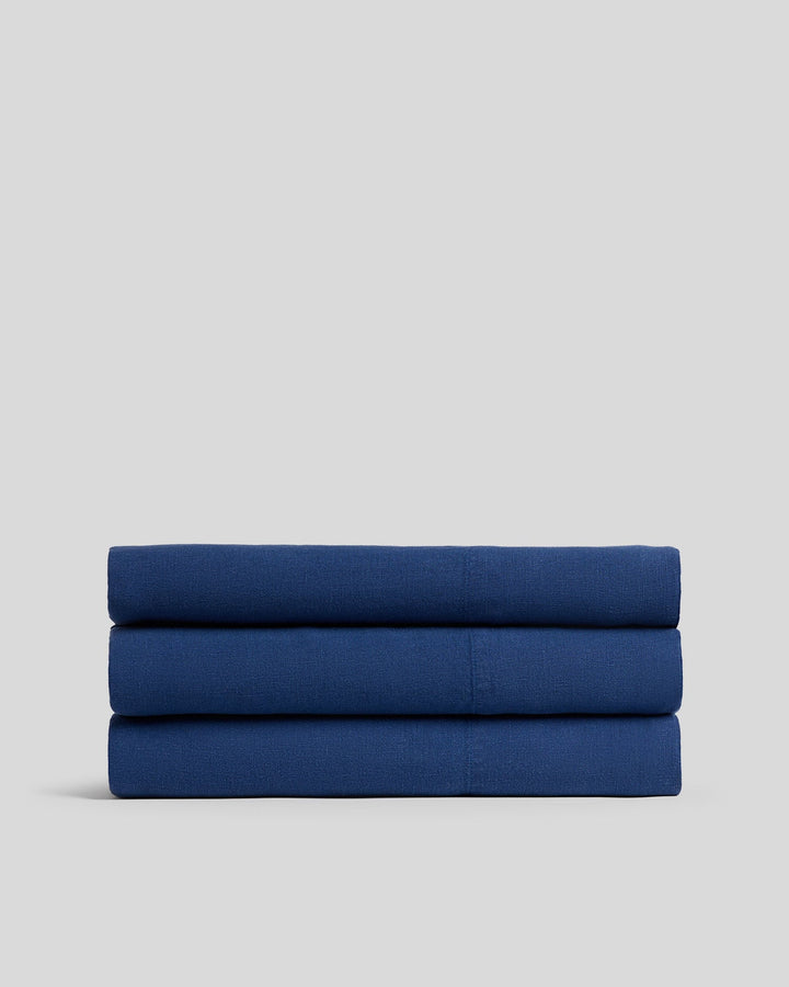 Linen Top Sheet (Cobalt)