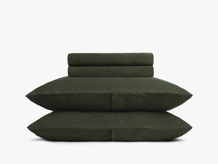 Linen Sheet Set - Evergreen K/CK