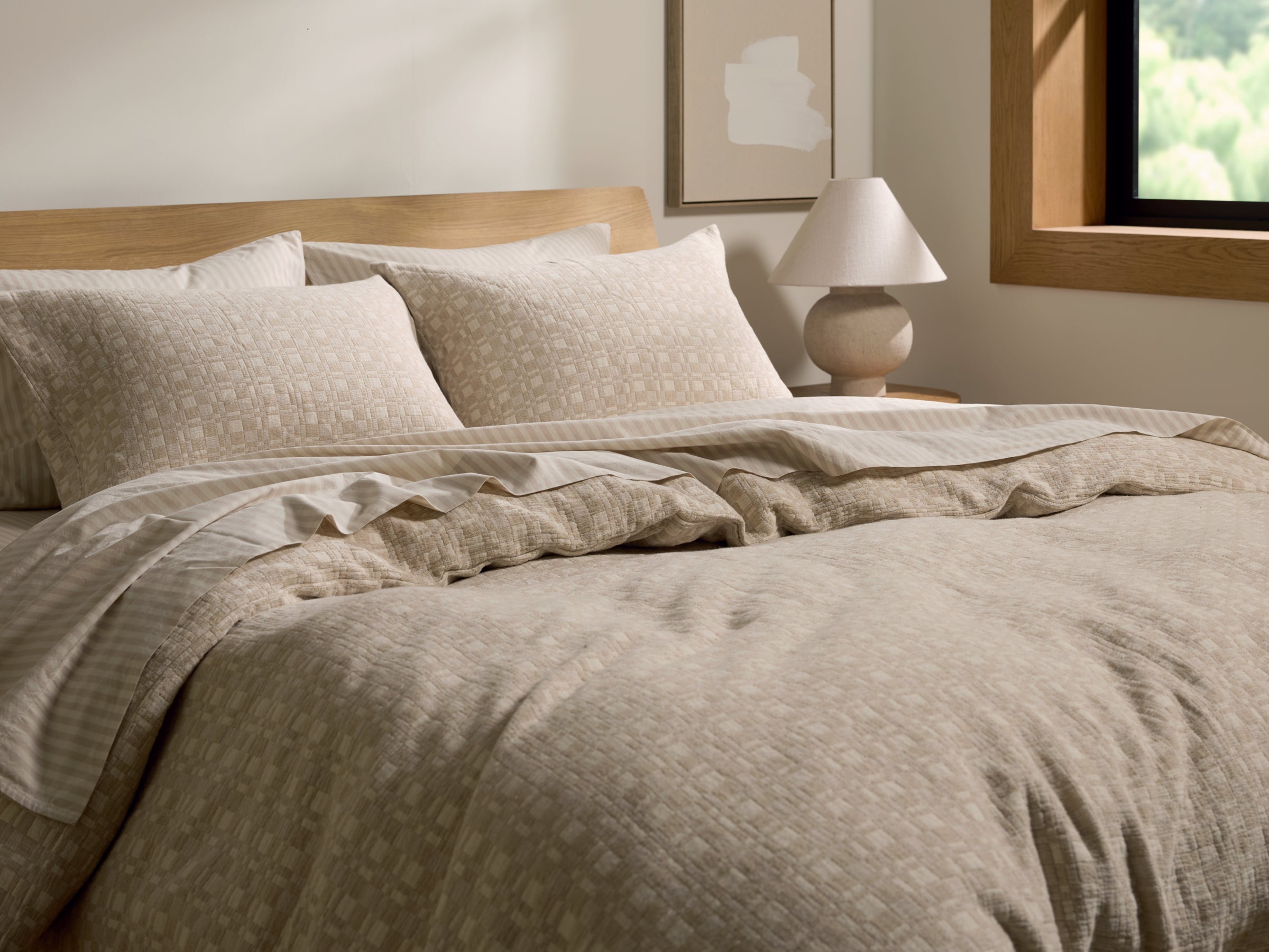 Modern Check Jacquard Duvet Cover - Thumbnail 2