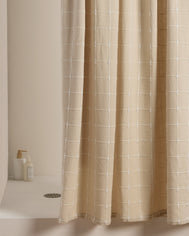 Organic Oasis Shower Curtain (White and Natural)