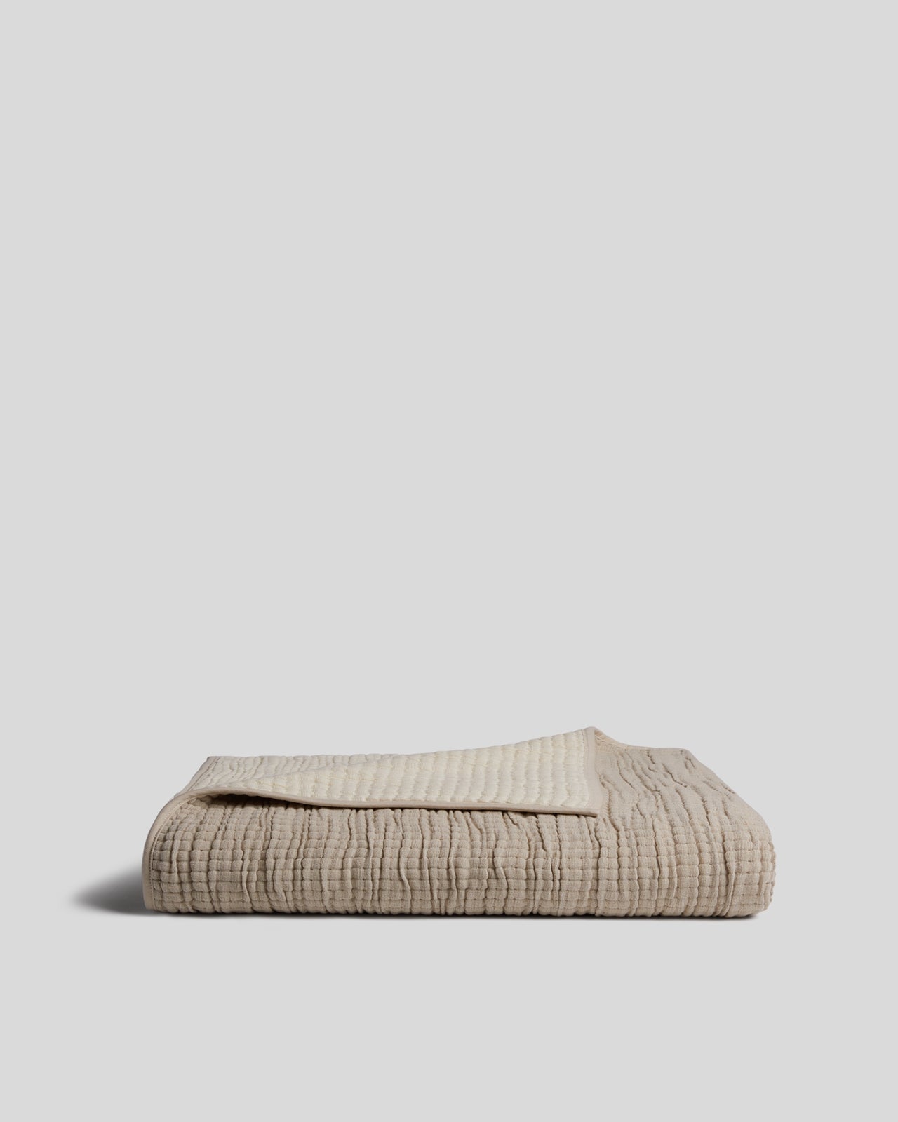 Organic Channel Gauze Throw (Natural and Ivory) - Natural and Ivory