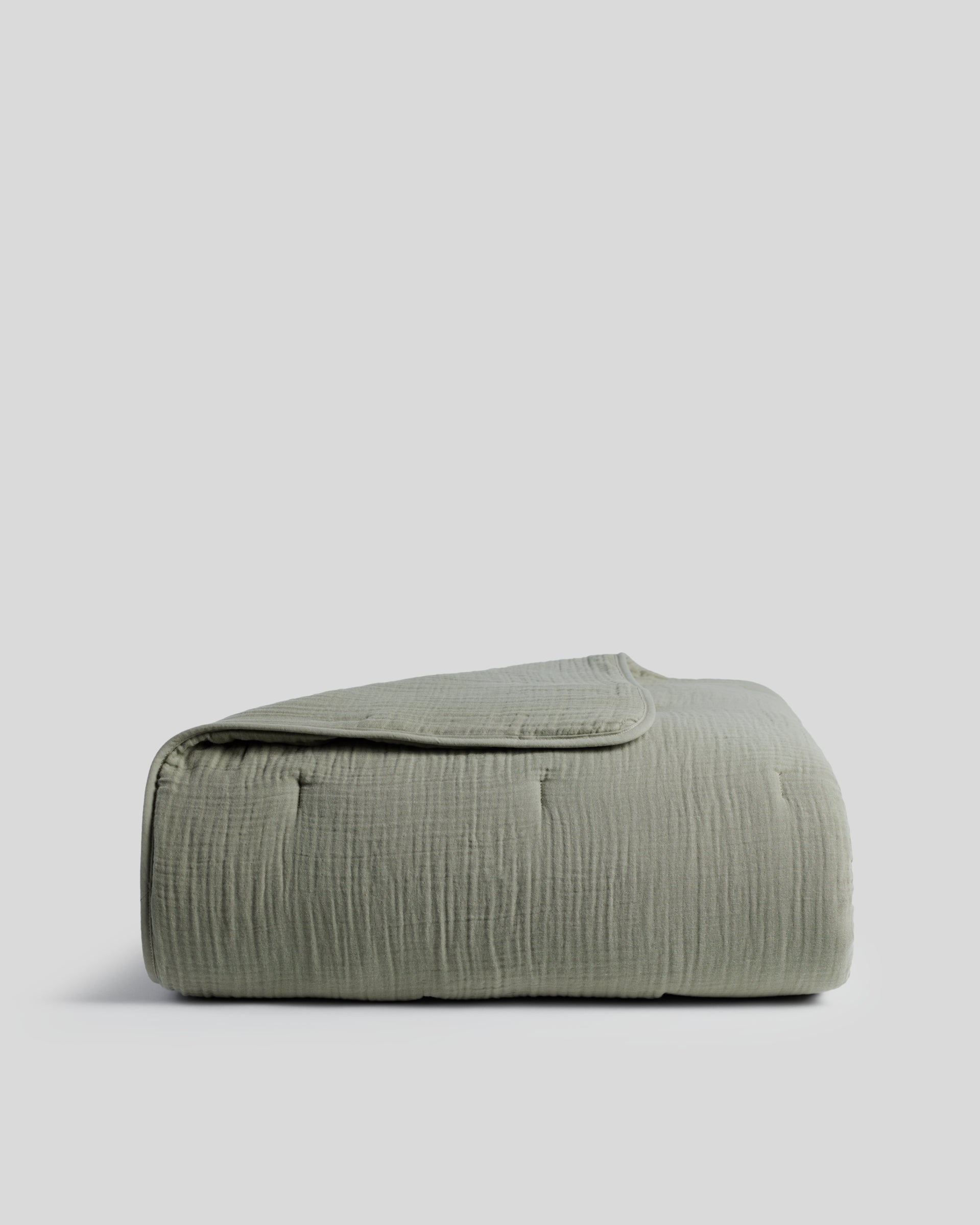 Organic Cloud Cotton Quilt (Moss) - Queen