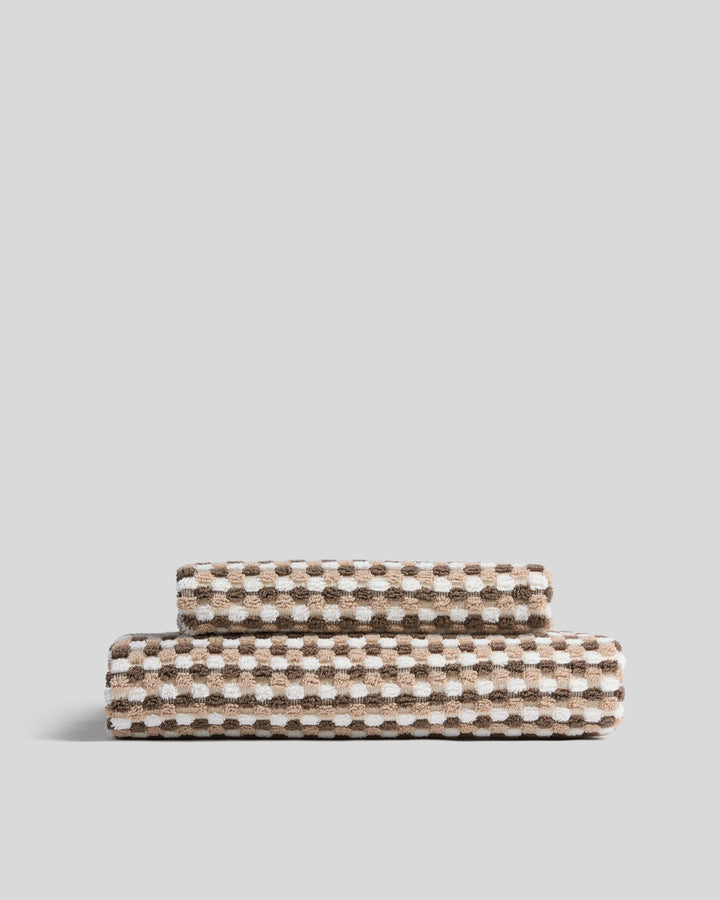 Organic Cotton Mosaic Towels (Ash and Toast)