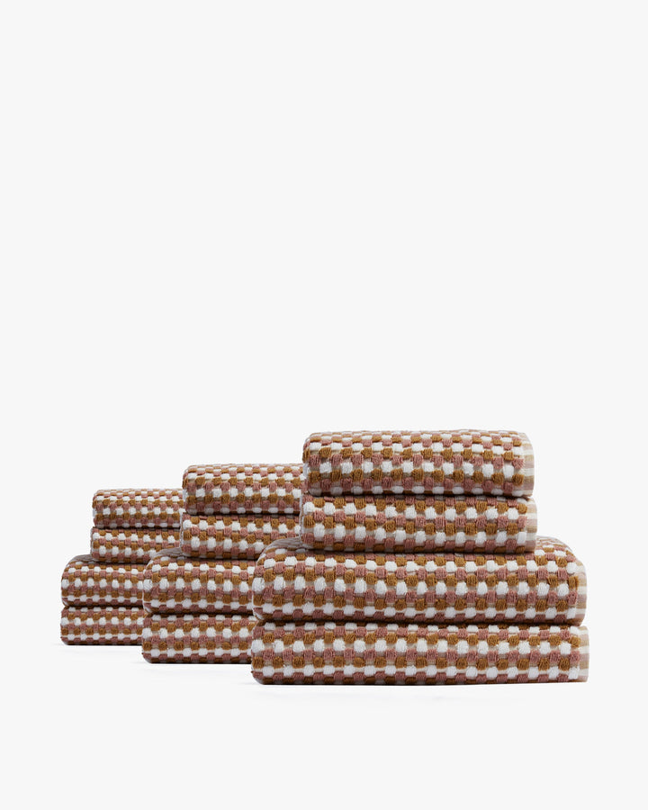 6+6 Organic Mosaic Bath Bundle - Ochre and Clay